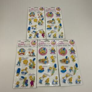 Vintage 1990 Diamond The Simpsons Puffy Stick-Ons Stickers - NEW Old Stock